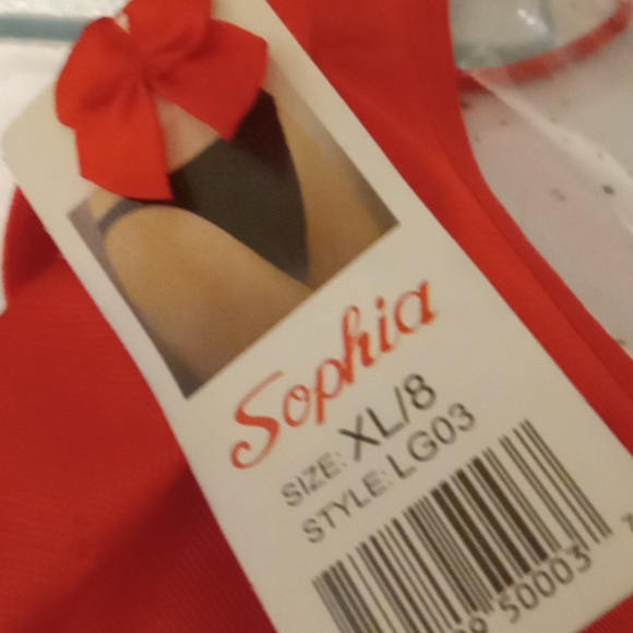 Sophia- Red Satin Crystal Gem T-String/Thong-XL/8 - Picture 3 of 5